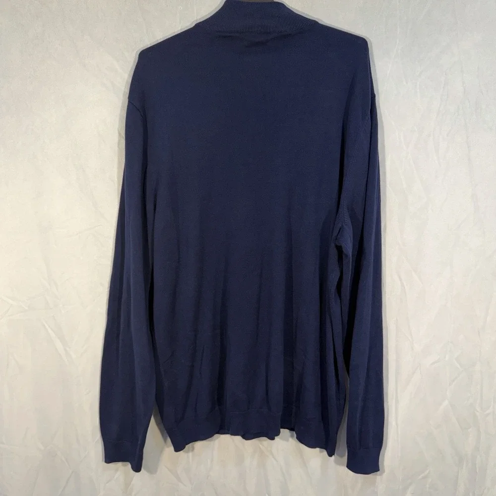 Alfani Mens Quarter-Zip Knit Sweater Navy Stretch‎ 2XL
